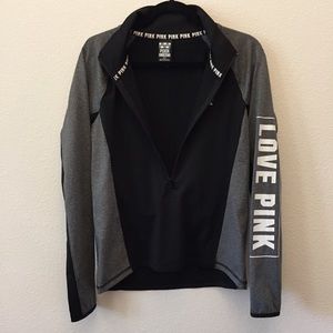 PINK Ultimate Deep-Zip Pullover Workout Top